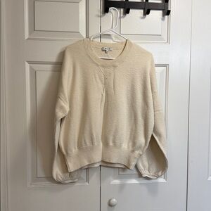 Madewell Off-White Slub Knit Sweaterwith Balloon Sleeves Size L